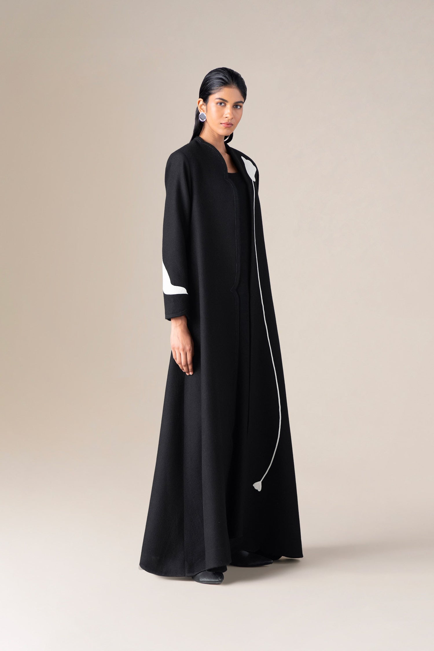  Wool Beira Abaya Set – Black