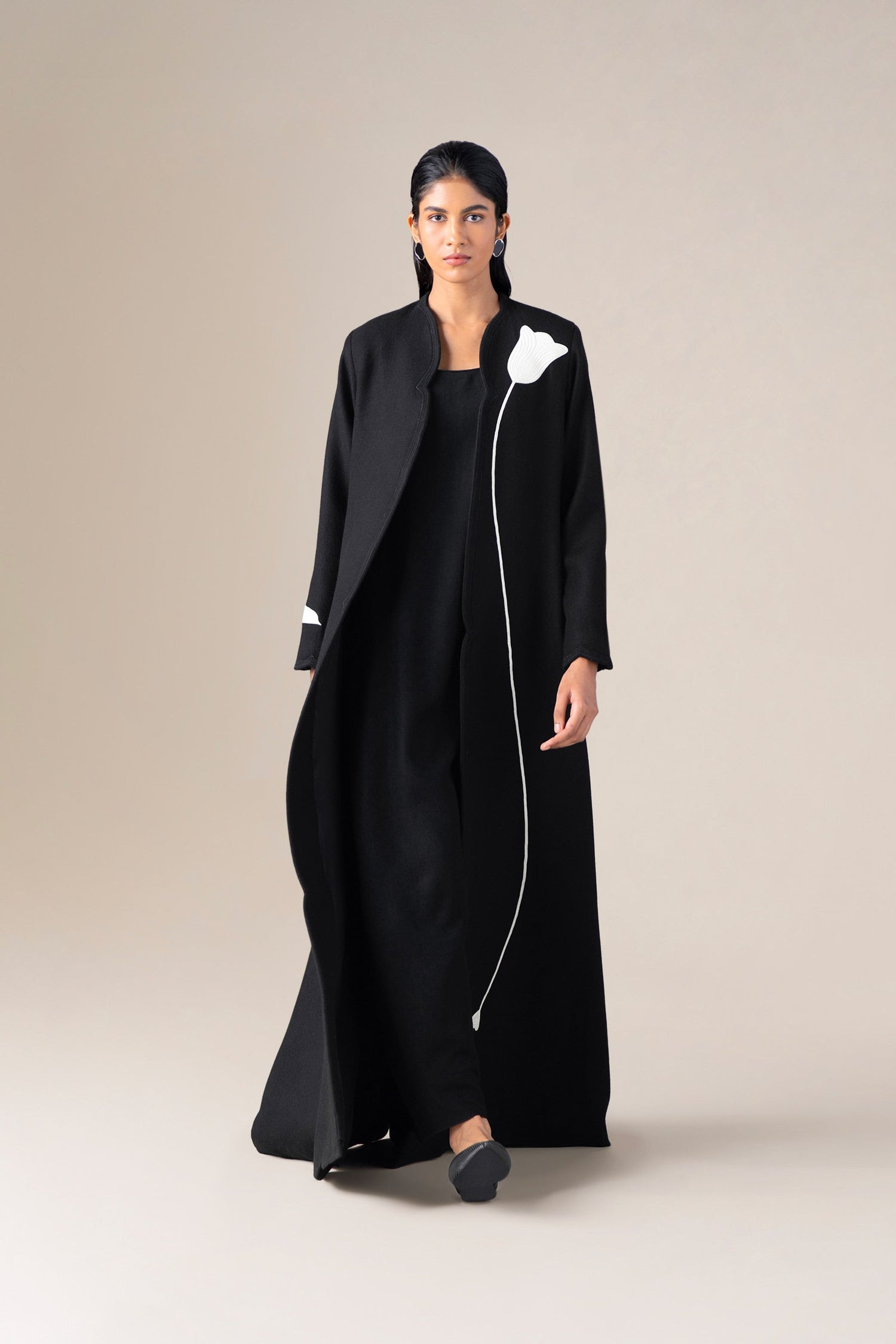  Wool Beira Abaya Set – Black