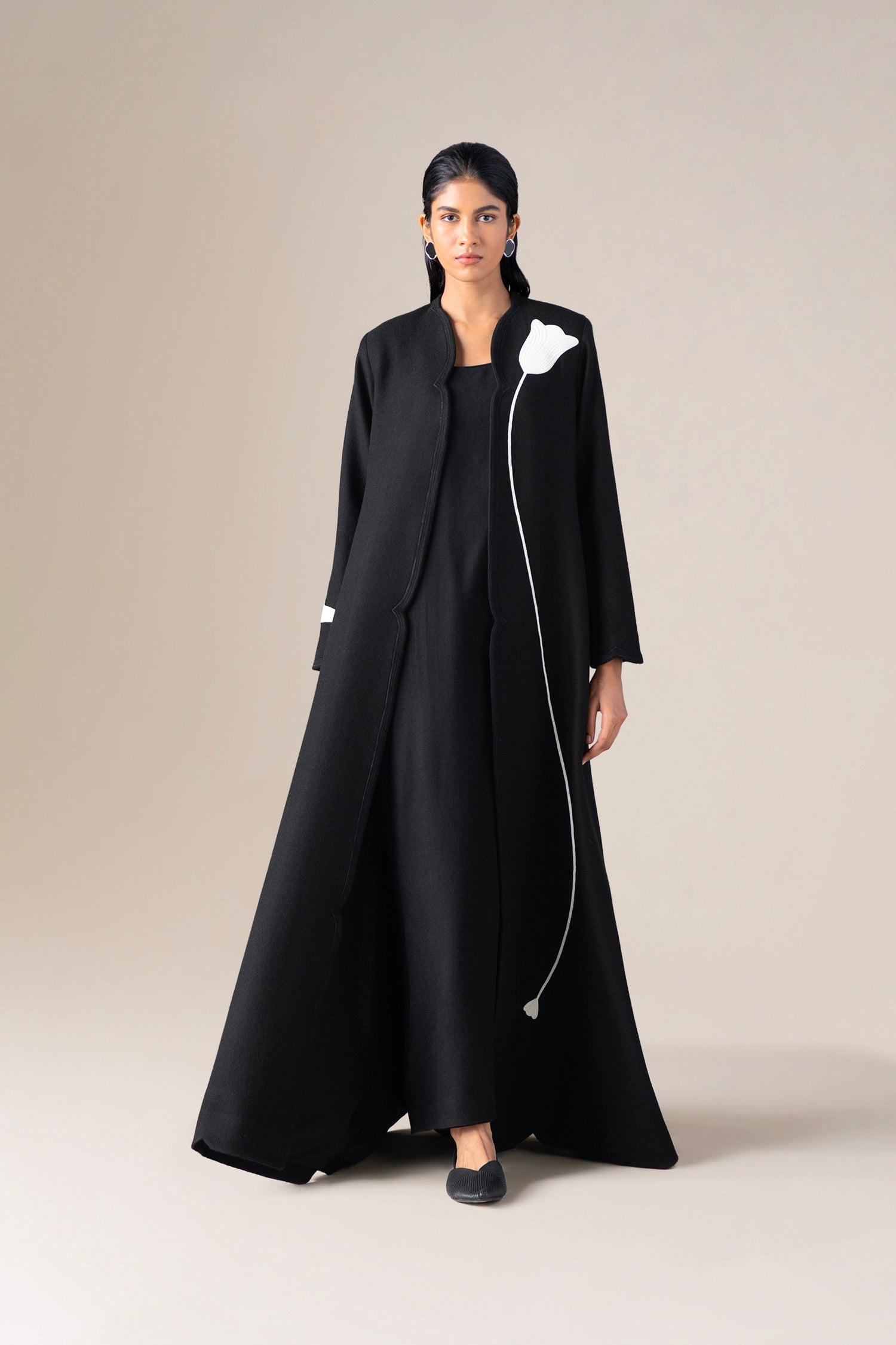  Wool Beira Abaya Set – Black