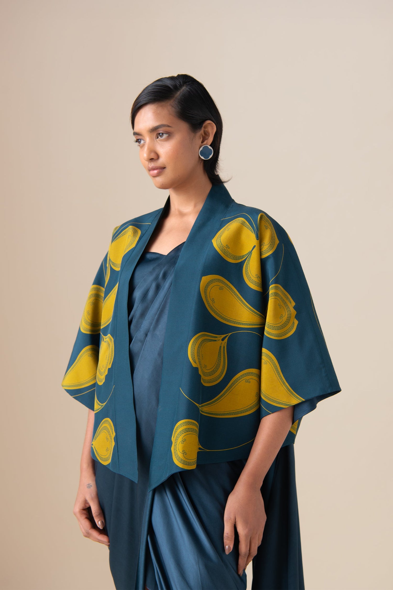  Habutai Sidra Jacket Set – Blue