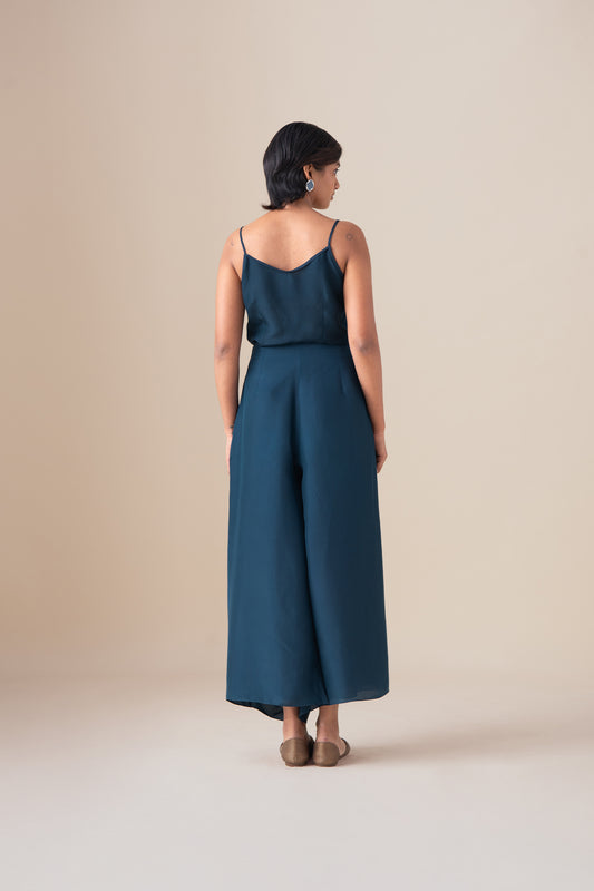 Habutai Talia Drape Pants – Blue