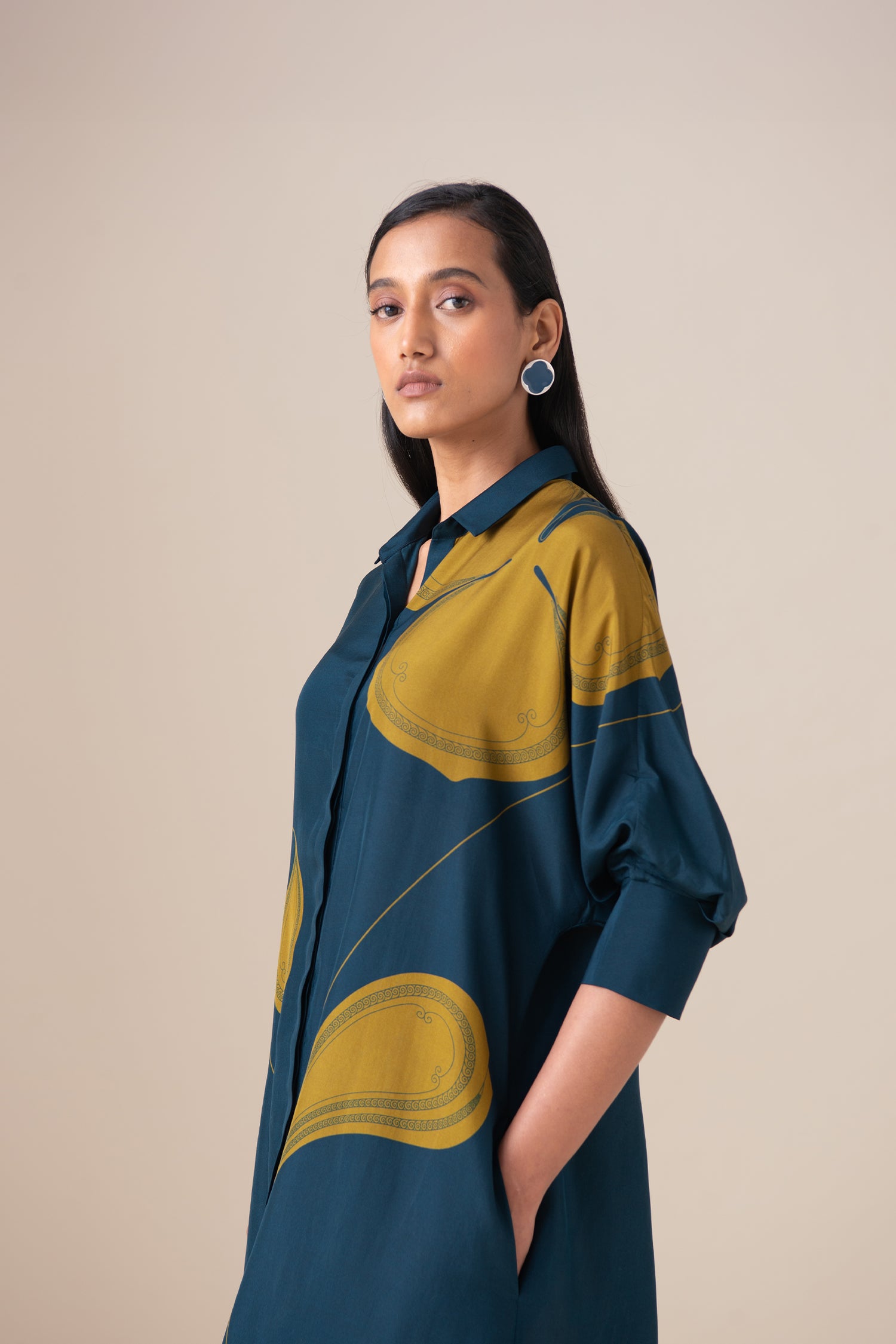  Habutai Kaia Tunic Set – Blue