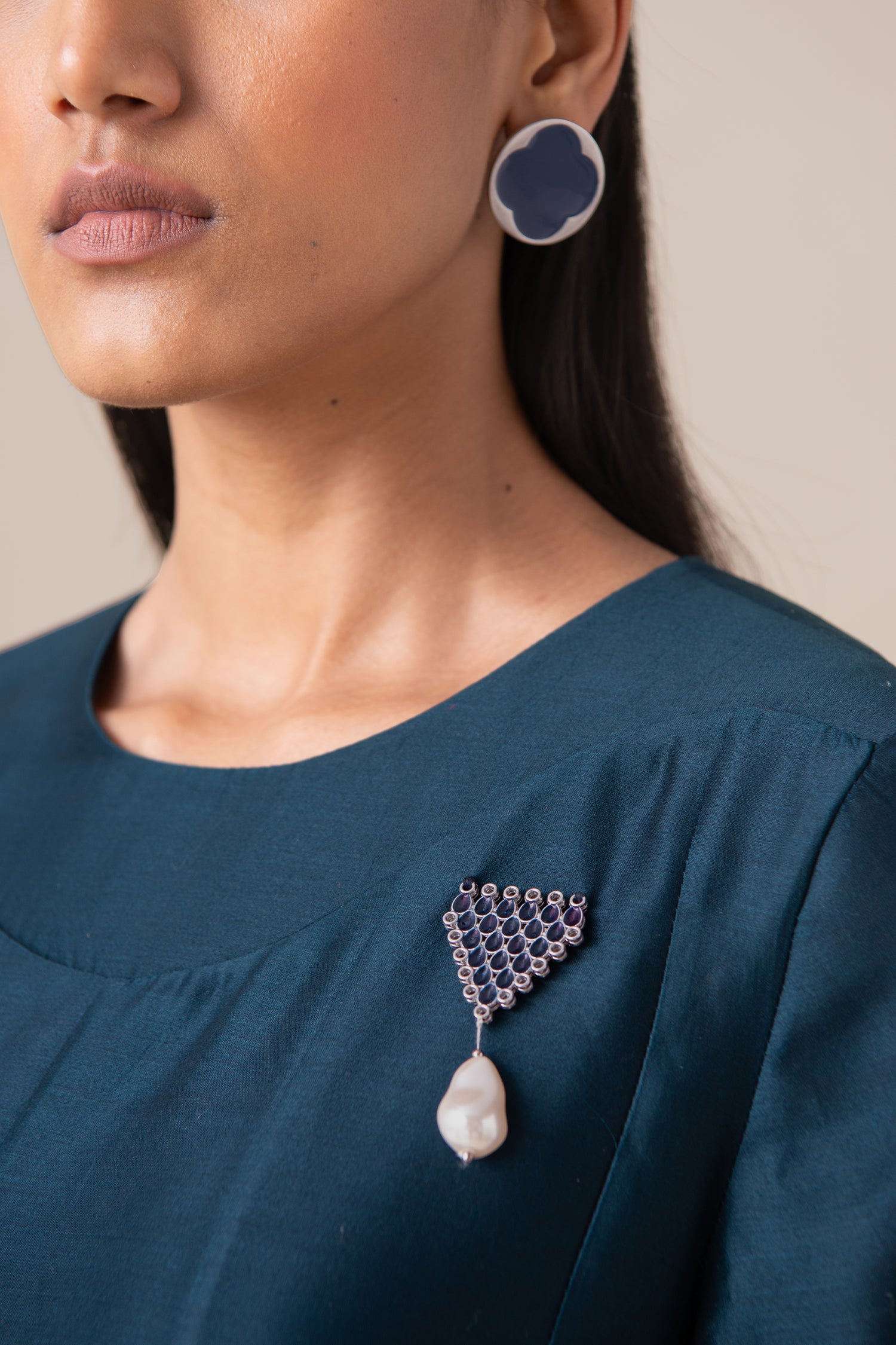  Chanderi Omira Kurta Set – Blue