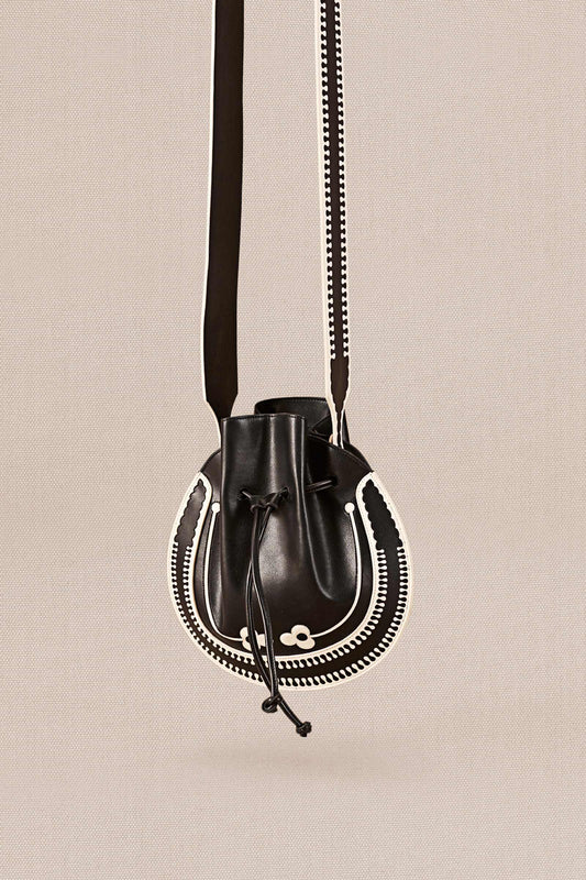 Faux Leather Nyla Bucket Bag – Black