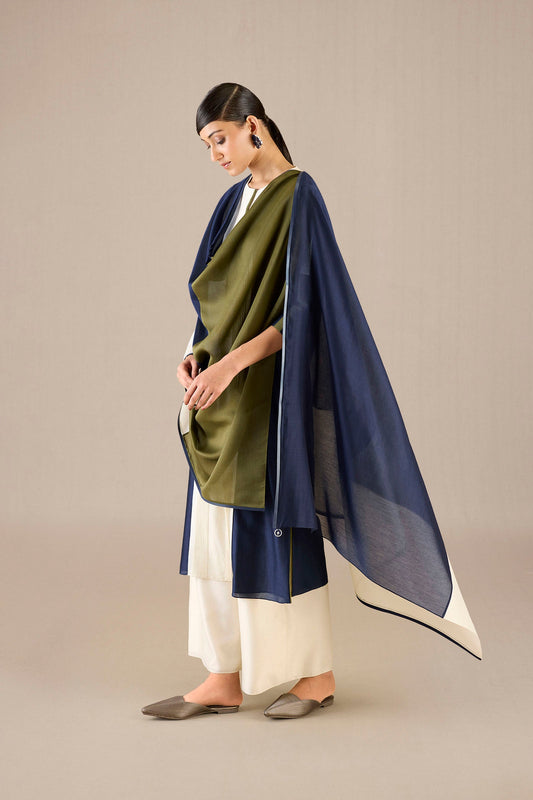 Chanderi Araiah Kurta Set – Blue