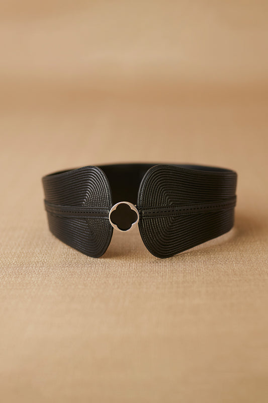 Faux Leather Ariana Belt – Black