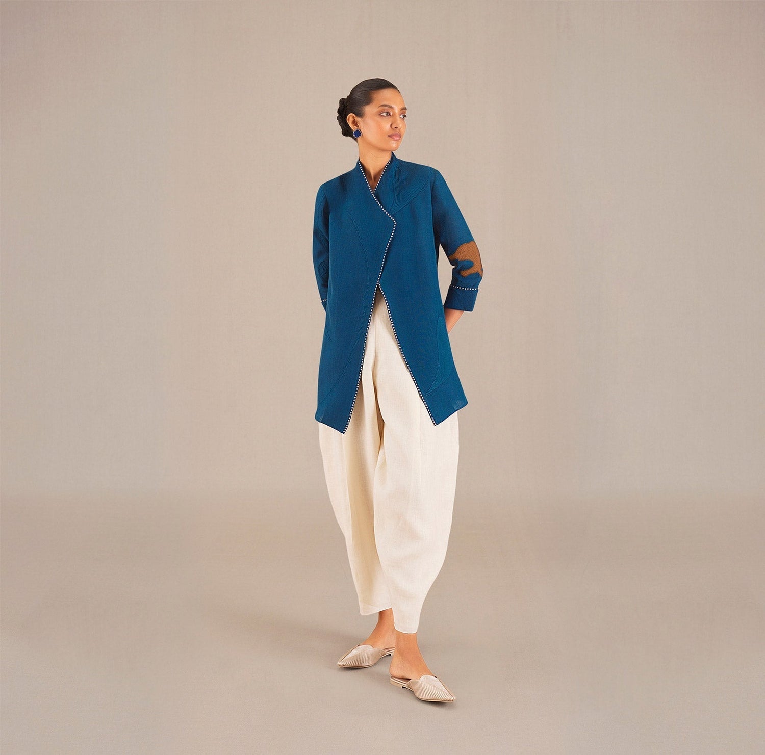  Linen Firuzeh Jacket Set – Blue