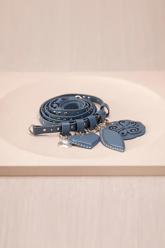 Leather Aafia Belt – Blue