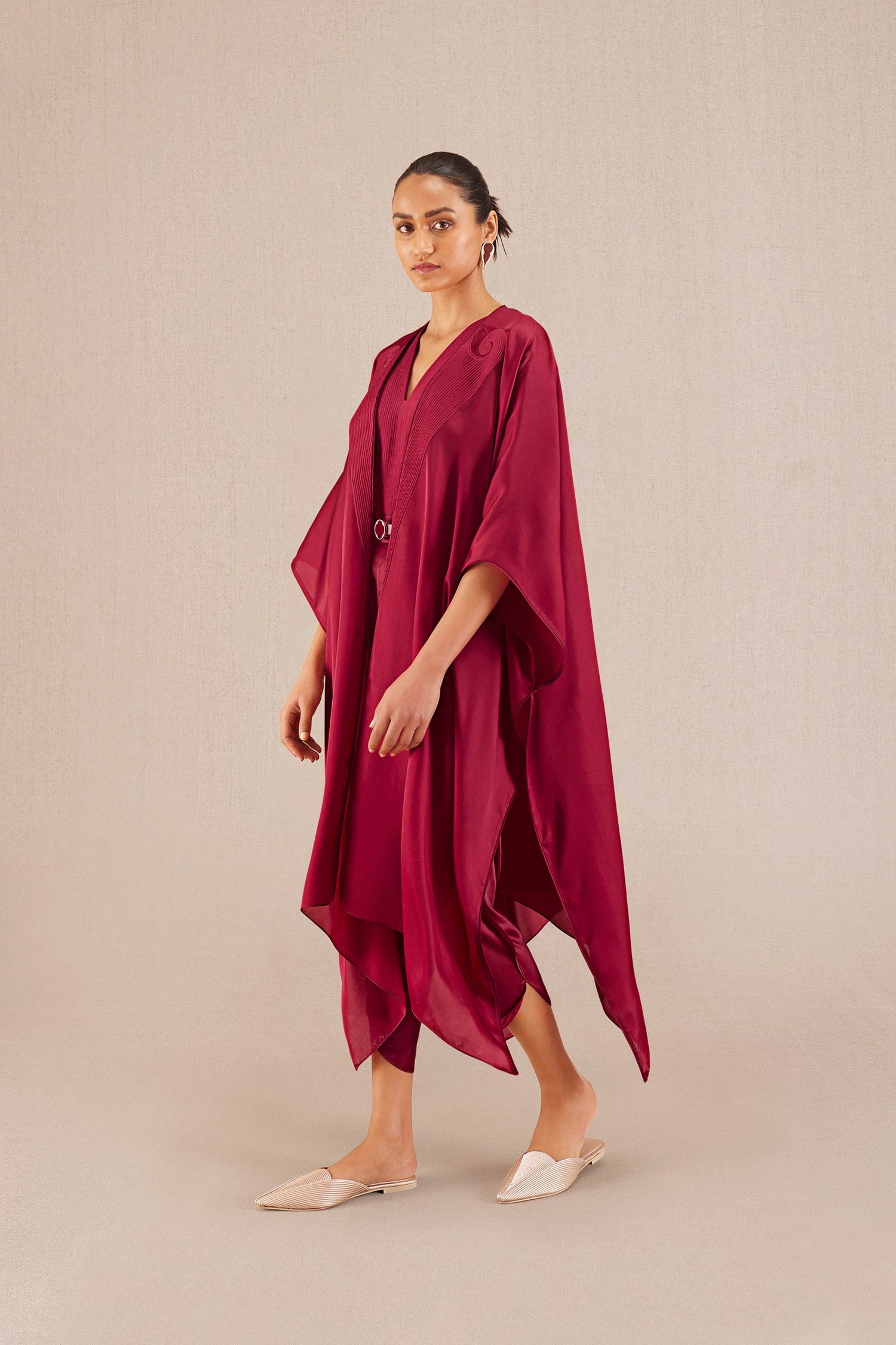  Organza Nyra Cape Set – Red