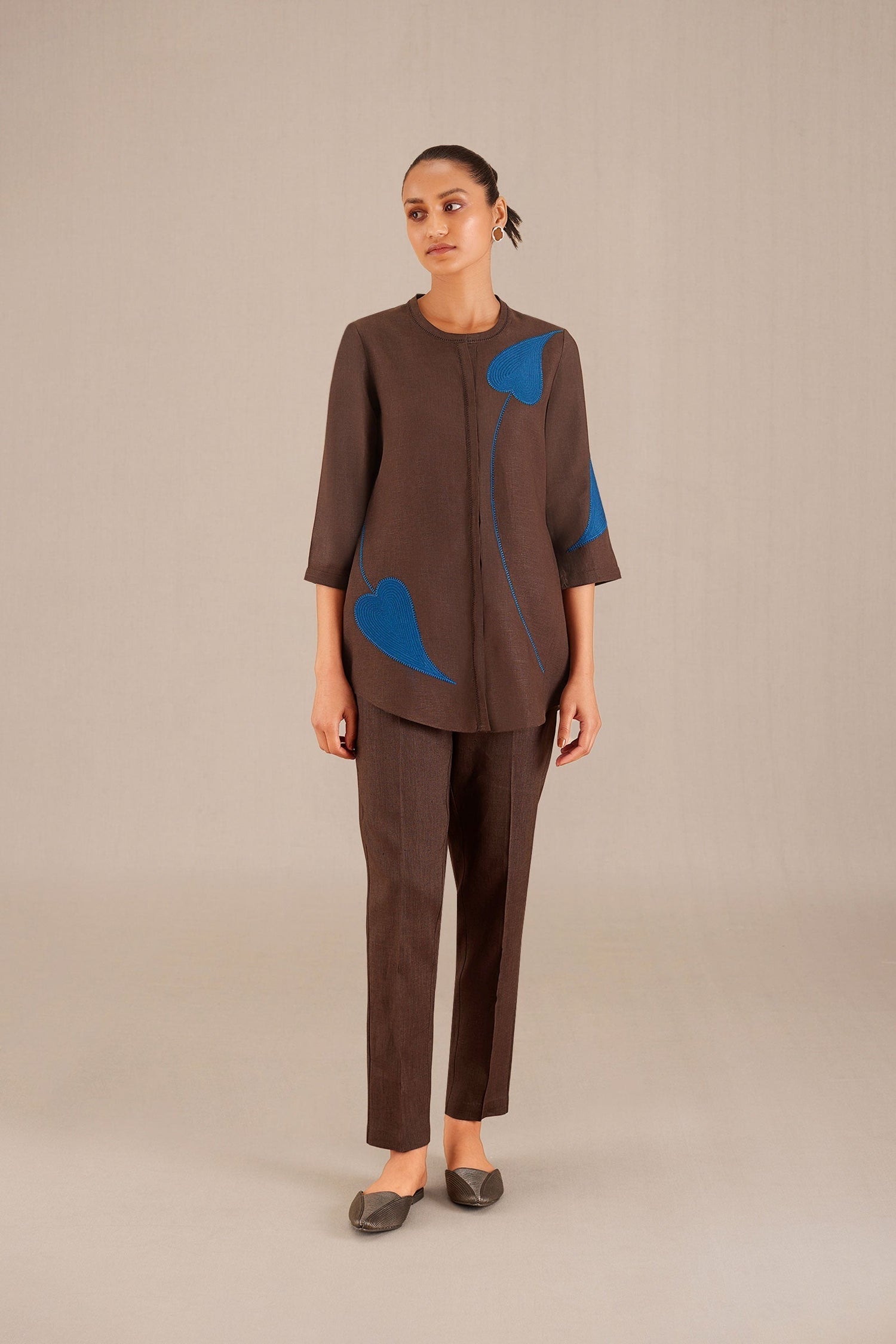  Linen Zenya Shirt Co-ord Set – Brown