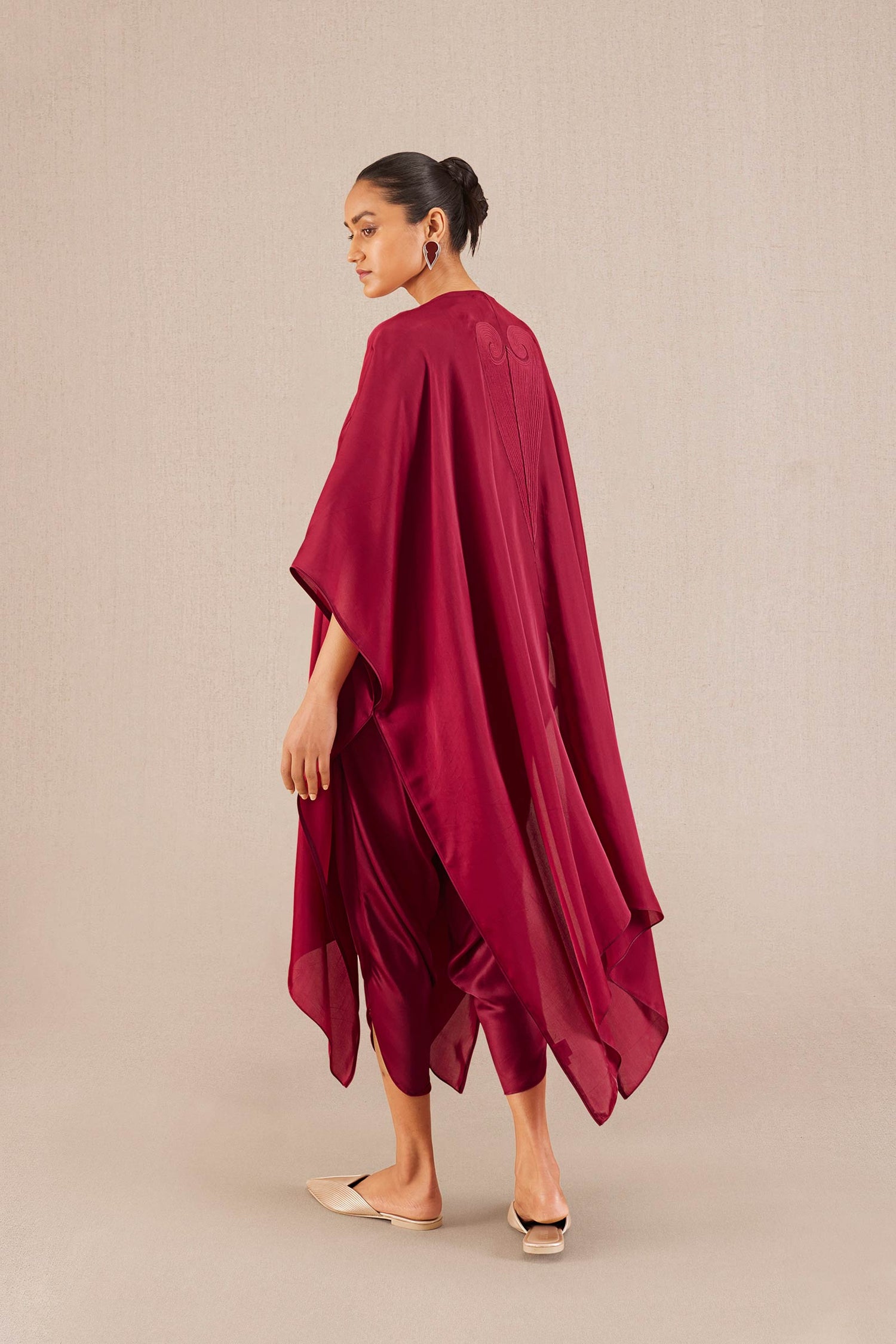  Organza Nyra Cape Set – Red